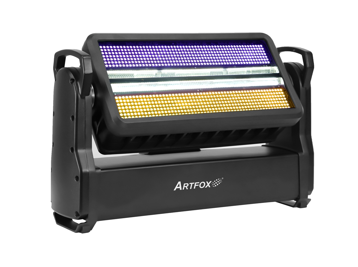 Wall wash light:Strobe and Wash 2-in-1, Tube 1176w White, Background Panel 392w RGB, IP65, Dmx Tilt, ArtNet